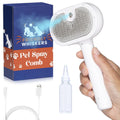 Friendly Whiskers Cat Steam Brush Dog Brush for Shedding. Use on Long & Short Haired Pets. Steam Brush for Dogs. Cat Brush making Cat Grooming simple and easy. Self-Cleaning Pet Comb with Water Tank