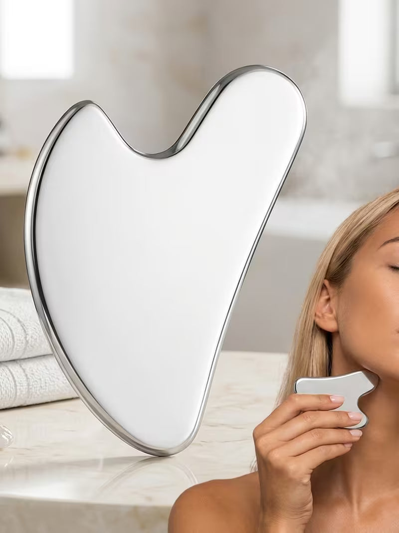 Gua sha facial massage.