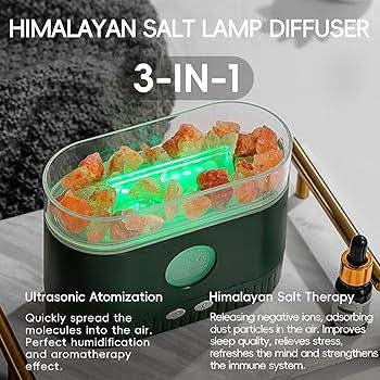 Aromatherapy Essential Oil Diffuser 3-in-1 Himalayan Salt Lamp Diffuser